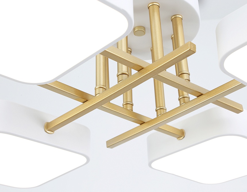 FL516341/4 WH/GD белый/золото 72W 3000-6000K 550*550*150 (без ПДУ)