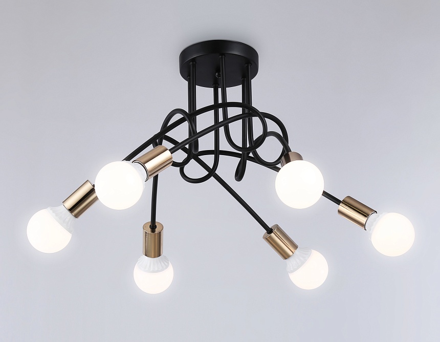 TR80419/6 BK/GD черный/золото E27/6 max 60W D690*370