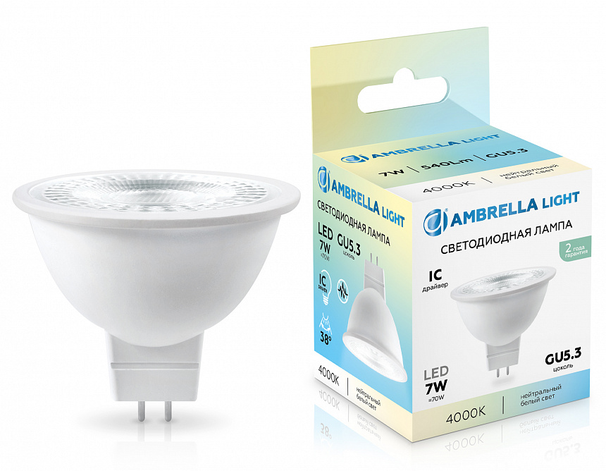170714 LED MR16 7W IC GU5.3 4000K 175-265V 38° 170714 LED MR16 7W IC GU5.3 4000K 175-265V 38°