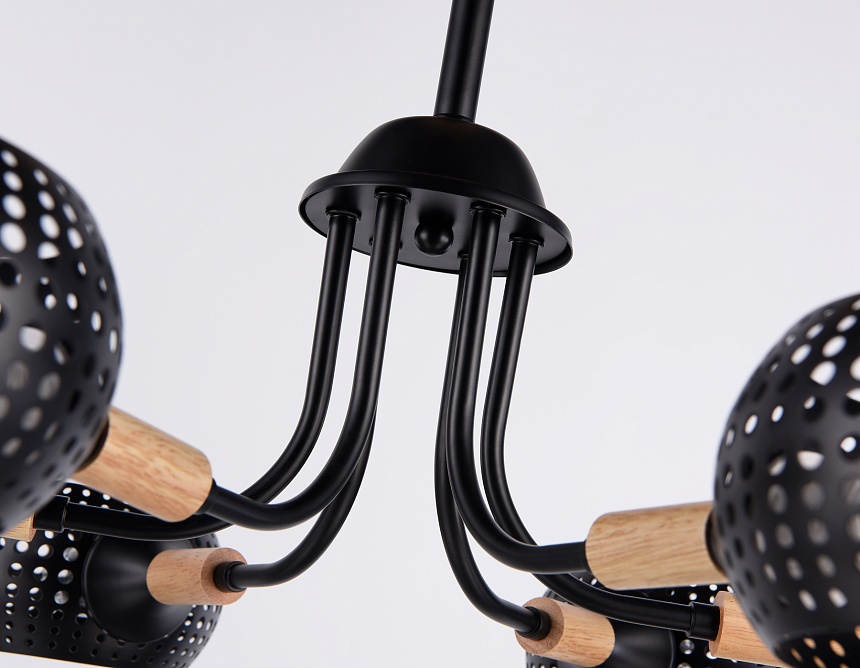 TR80167/6 BK/LWD черный/светлое дерево E14/6 max 40W D690*370