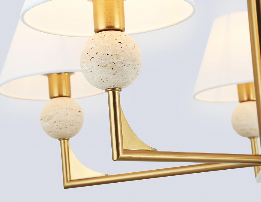 LH75159/5 BS/FR латунь/белый матовый E14*5 max 40W D730*580