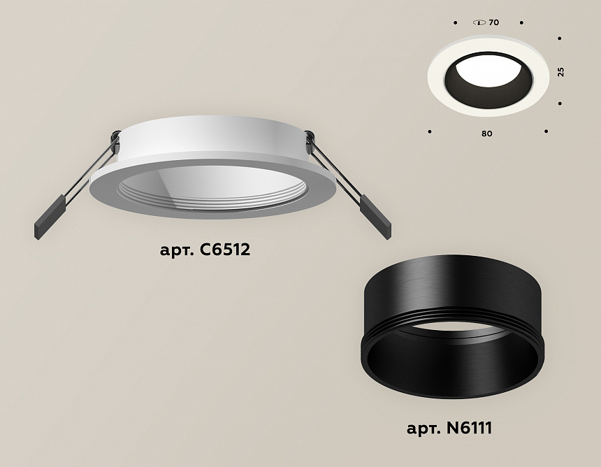 XC6512002 SWH/SBK белый песок/черный песок MR16 GU5.3 (C6512, N6111)