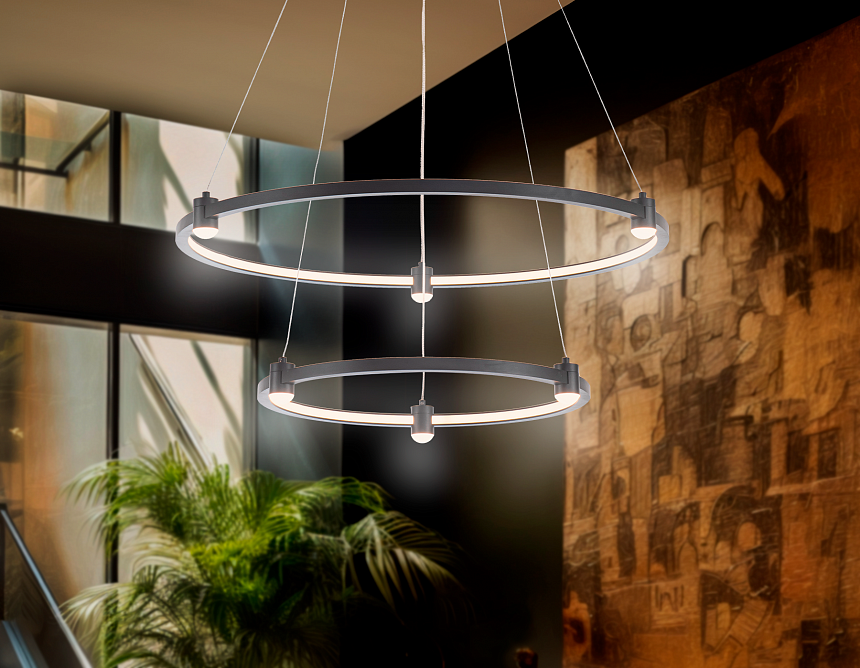 FL5506/2+6 BK черный 45W 3000K/4200K/6400K D600/400*1300 (без ПДУ)