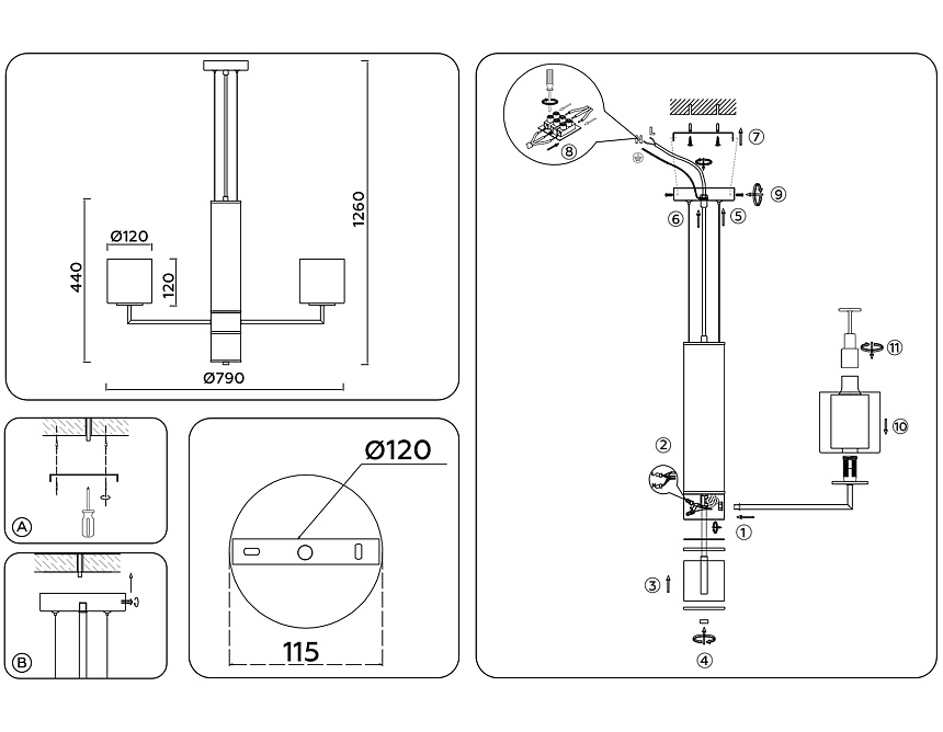 LH56003/7 СH/FR хром/белый матовый E14*7 max 40W D790*1260 LH56003/7 СH/FR хром/белый матовый E14*7 max 40W D790*1260