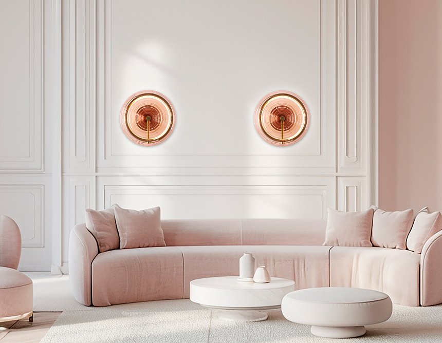 LH31115 BS/PI латунь/розовый 9W 3000K D250*90