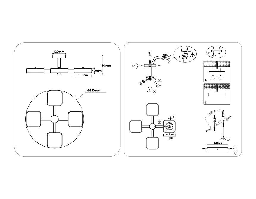 FL4879/4 WH/WD белый/дерево 72W 3000-6000K D610*160 (без ПДУ)