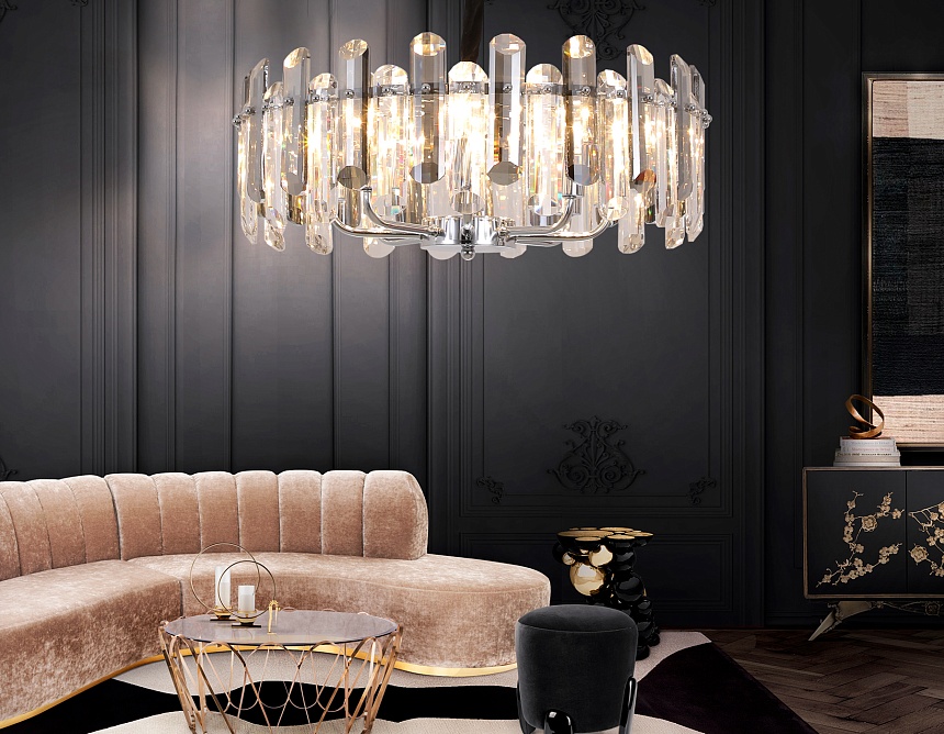 TR5303/8 CH/SM хром/дымчатый E14/8 max 40W D500*615