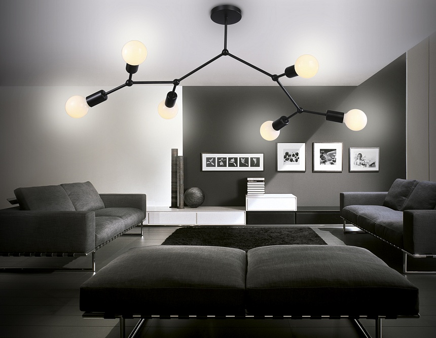 TR8036/6 BK черный E27*6 max 40W D670*590