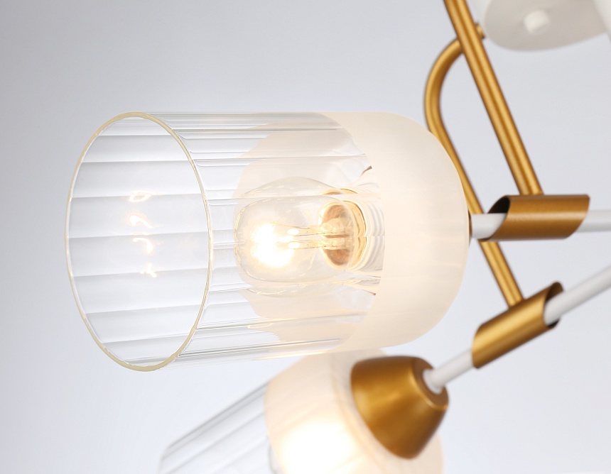 TR303323/5 WH/GD/CL/FR белый/золото/прозрачный/белый матовый E27*5 max 60W D620*200