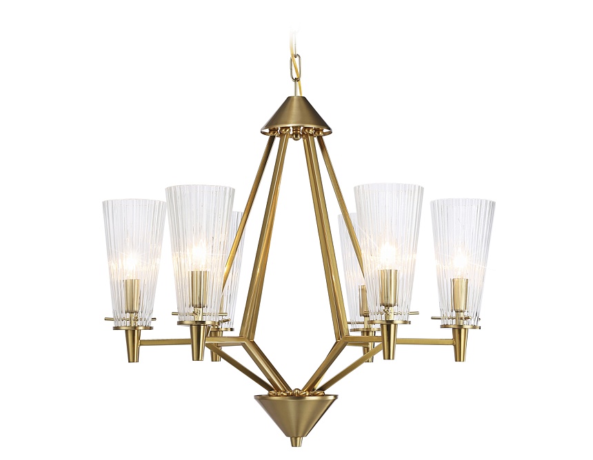 TR3231/6 BS/FR латунь/белый матовый E14*6 max 40W D610*585