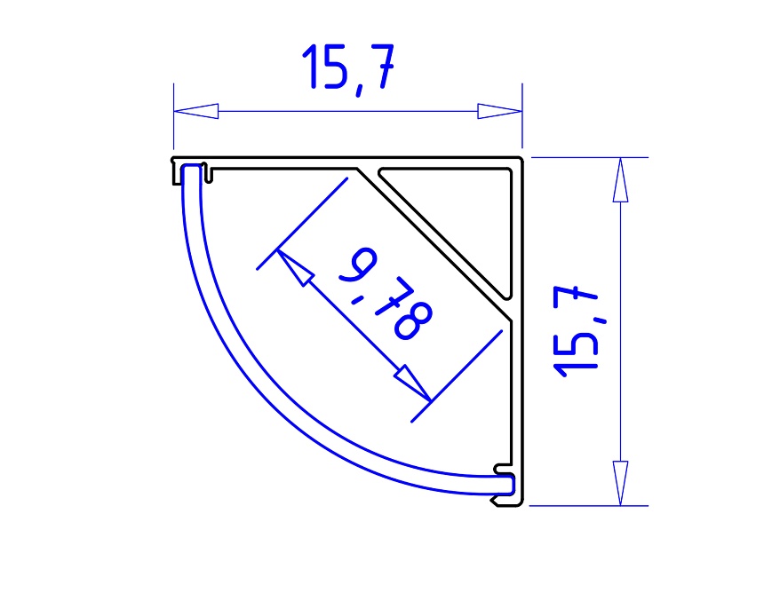 GP2100WH белый 2000*15.7*15.7