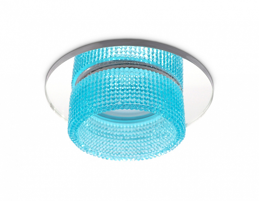 TN351 CH/BL хром/голубой GU5.3+3W (LED COLD) D95*45