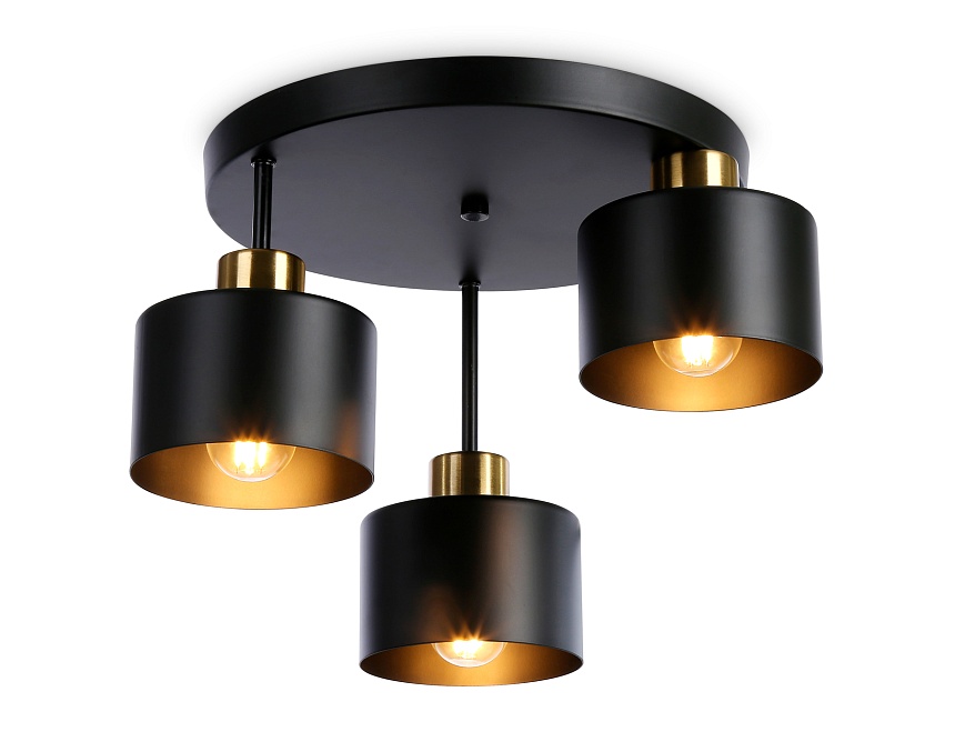 TR8121/3 BK/BS черный/латунь E27*3 max 40W D370*265