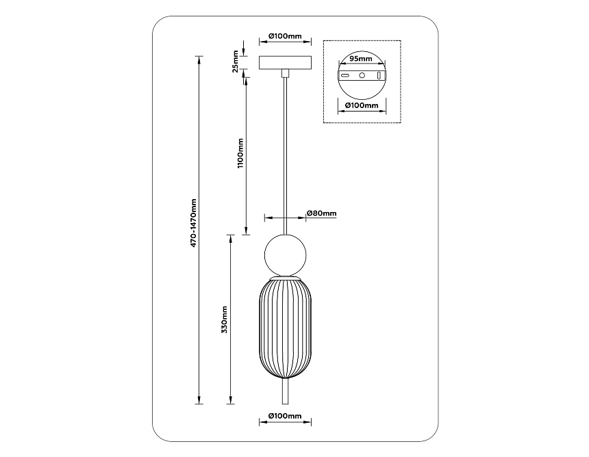 LH53101 BS/GR/FR латунь/серый/белый матовый G9 max 28W D100*330