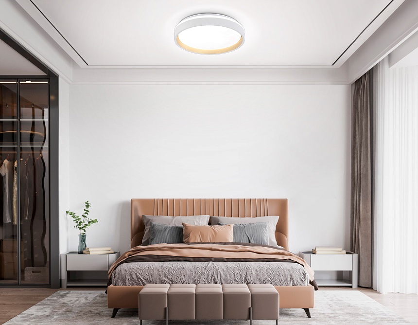 FZ601 WH/GD белый/золото IP20 46W 3000K-6500K+RGB D390*80 (ПДУ ИК)