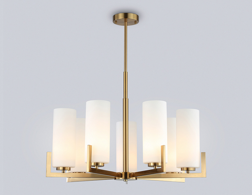 LH56064/7 BS/WH латунь/белый E27*7 max 60W D700*750