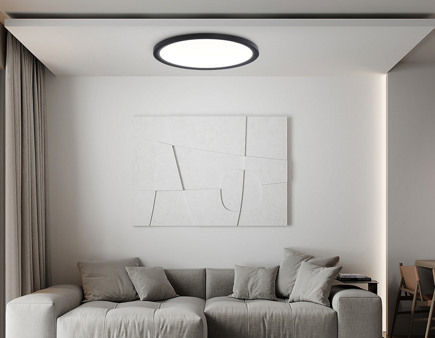 FZ1910 BK черный IP54 44W 3000K-6500K CCT-переключатель D600*25 (Без ПДУ)