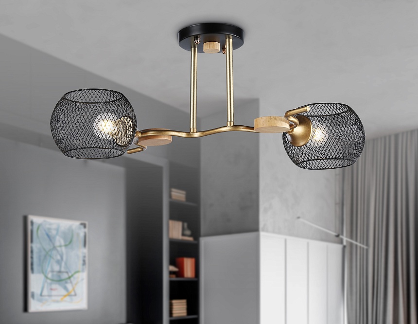 TR80162/2 BK/GD черный/золото E27/2 max 40W 550*360*220