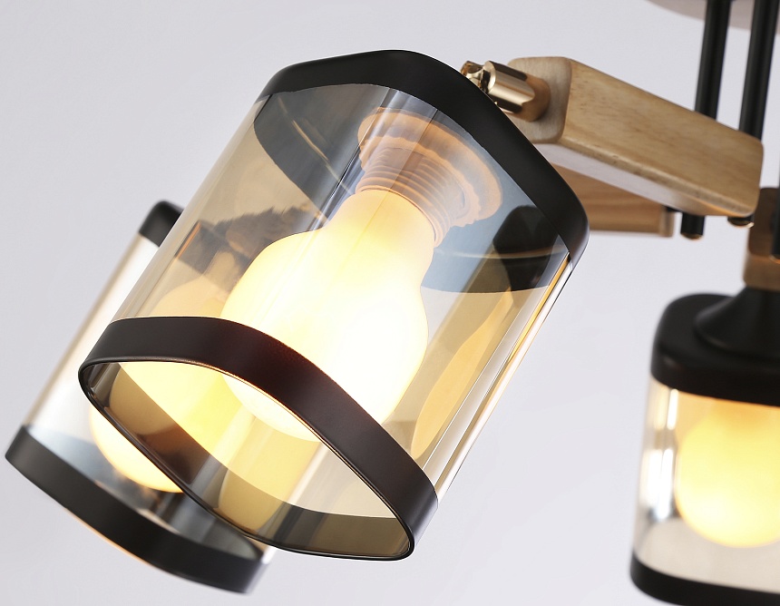 TR9529/5 BK/GD/TI черный/золото/янтарь E27*5 max 40W D670*260