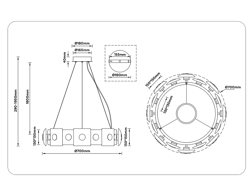 LH31027 BS/TI латунь/янтарь 72W 3000K D700*150 LH31027 BS/TI латунь/янтарь 72W 3000K D700*150