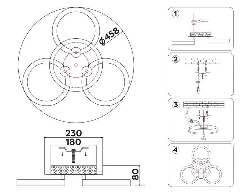 FA3838/3 WH белый 42W 3000K-6400K+RGB D458*80 (ПДУ РАДИО 2.4G)