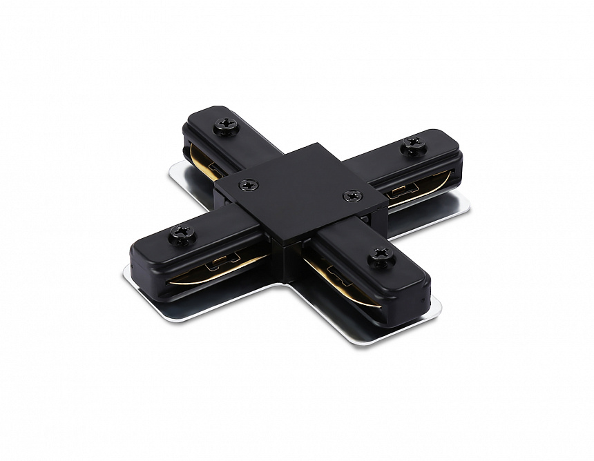 GL7172 BK черный коннектор Х-образный для однофазного шинопровода Standard 220V 105*105*20