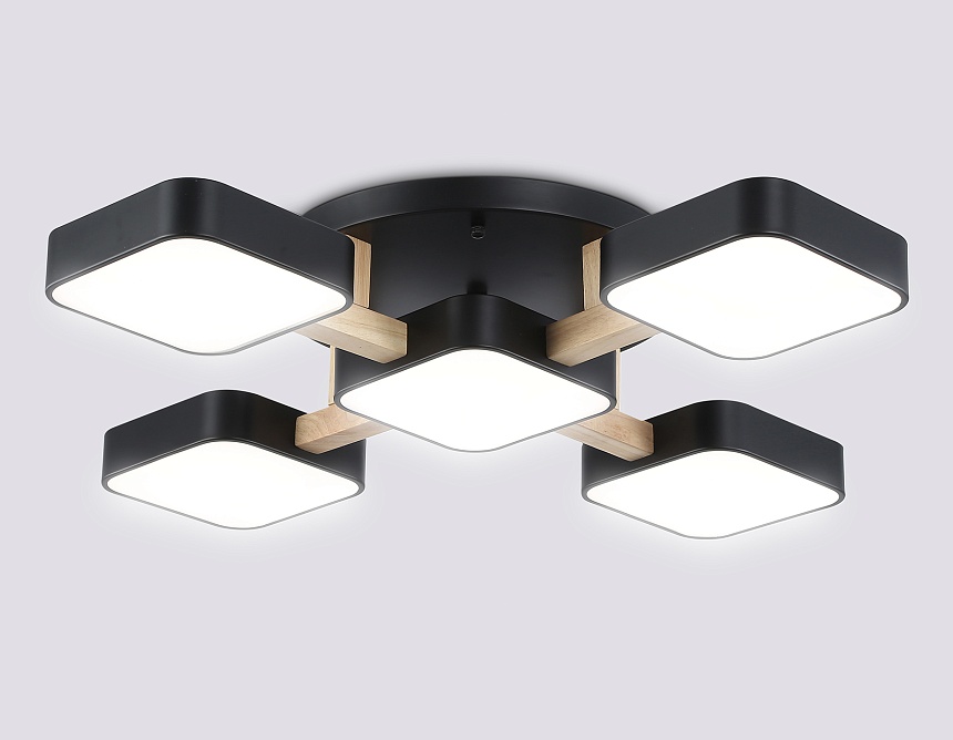 FL4883/5 BK/WD черный/дерево 90W 3000-6000K 675*675*110 (без ПДУ)