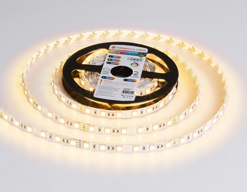 GS4302 5050 60Led/ 14.4W m/ 24V IP20 RGB/ 5000*10*1.87mm (4 конт.) GS4302 5050 60Led/ 14.4W m/ 24V IP20 RGB/ 5000*10*1.87mm (4 конт.)
