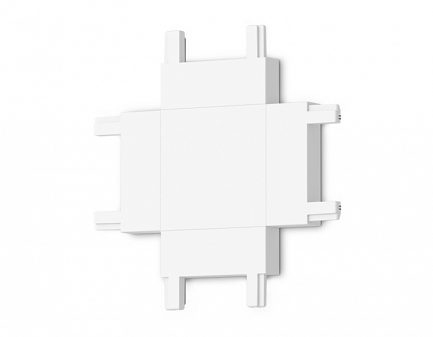 GV1124 WH белый X-образный коннектор для накладного шинопровода 46*46*6