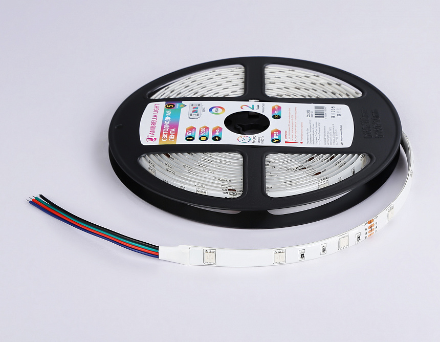 GS2301 5050 30Led/ 7.2W m/ 12V IP65 RGB/ 5000*10*2.87mm (4 конт.) GS2301 5050 30Led/ 7.2W m/ 12V IP65 RGB/ 5000*10*2.87mm (4 конт.)