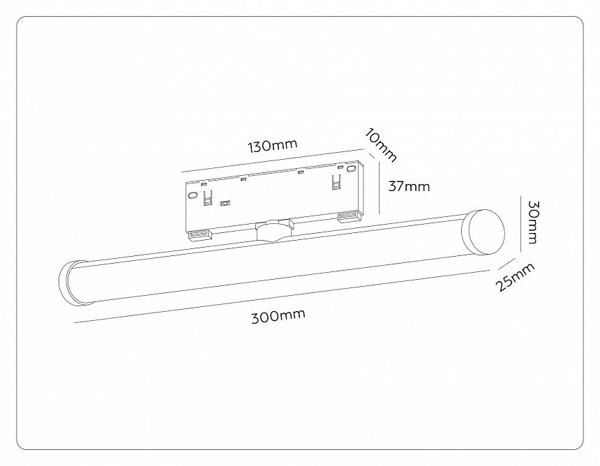GL2370 BK черный IP20 10W 3CCT 3000/4200/6400K 48V 300*25*73