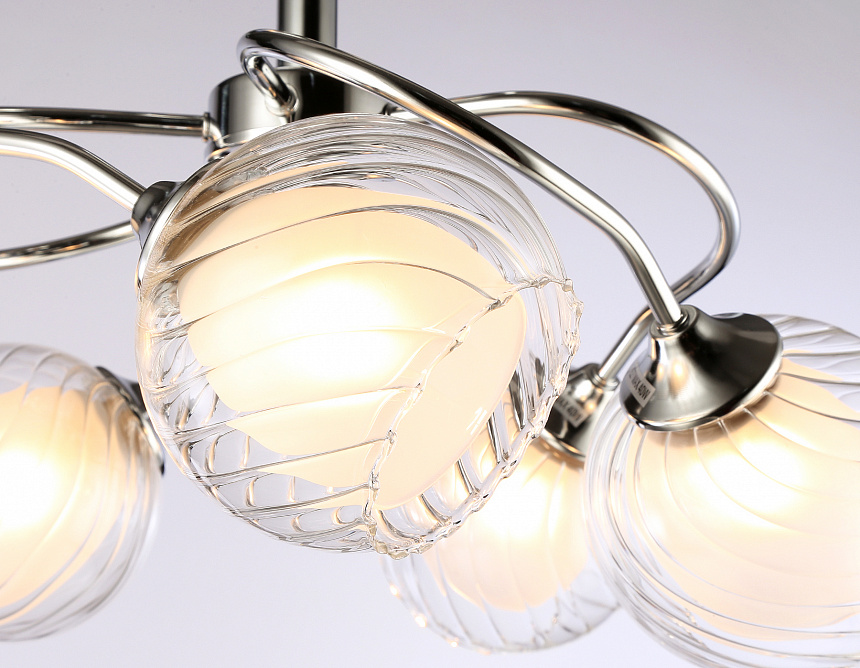 TR3198/5 CH/CL/FR хром/прозрачный/белый матовый E27/5 max 40W D600*485