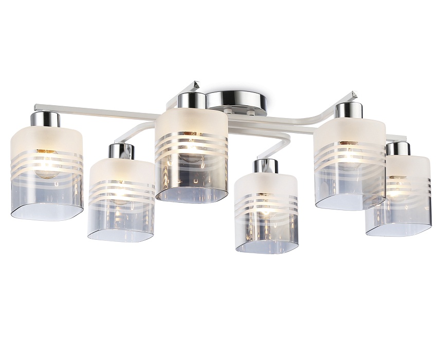 TR303207/6 WH/CH/SM/FR белый/хром/дымчатый/белый матовый E27*6 max 60W 710*400*200 TR303207/6 WH/CH/SM/FR белый/хром/дымчатый/белый матовый E27*6 max 60W 710*400*200