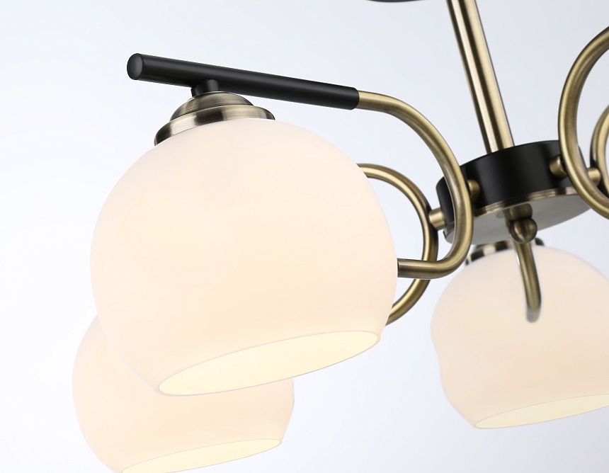 TR303312/5 BK/SB/FR черный/бронза/белый матовый E27*5 max 60W D560*250