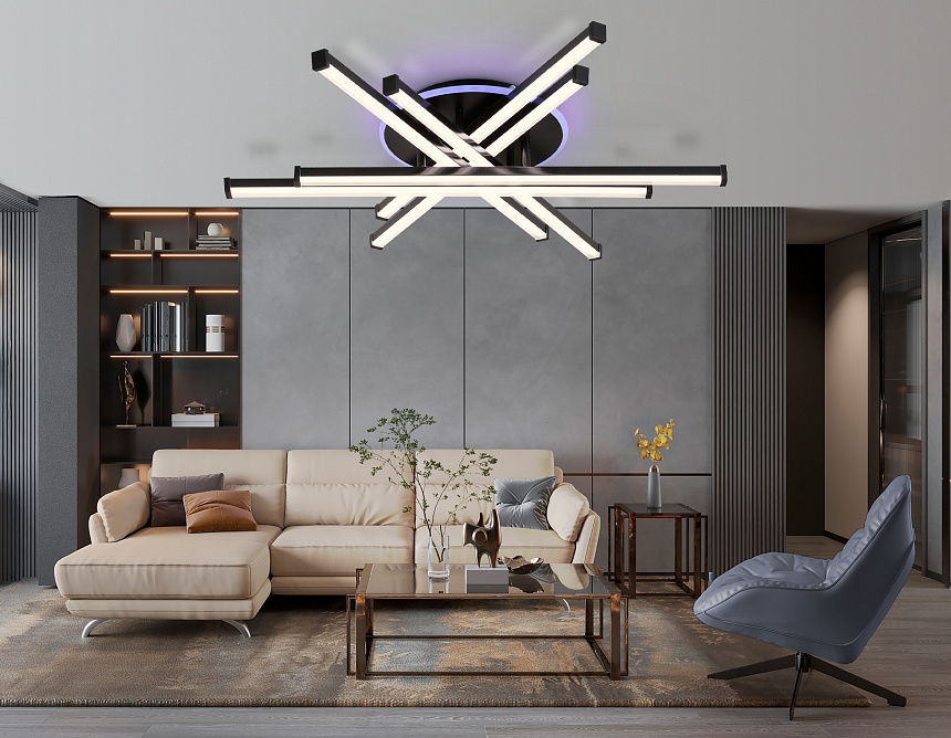 FL6272 BK черный 76W 3000K-6400K+RGB 700*615*135 (ПДУ ИК) FL6272 BK черный 76W 3000K-6400K+RGB 700*615*135 (ПДУ ИК)