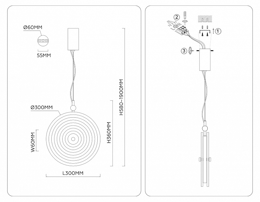 LH31123 BS/CL латунь/прозрачный 12W 3000K 300*60*1900