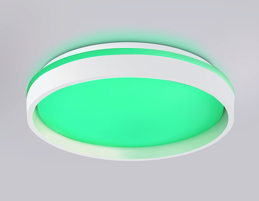 FZ601 WH/GD белый/золото IP20 46W 3000K-6500K+RGB D390*80 (ПДУ ИК)