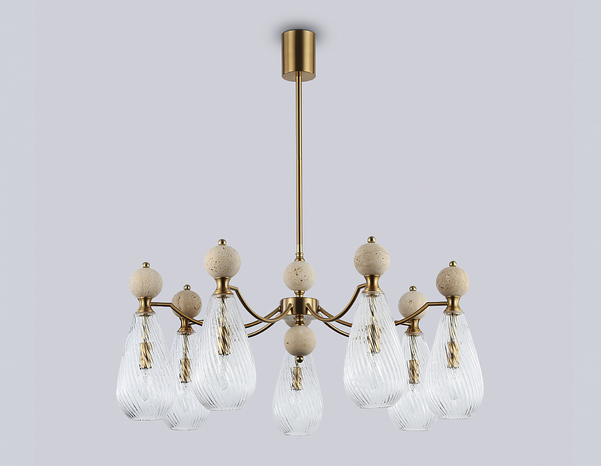 LH53287/7 BS/CL латунь/прозрачный E14*7 max 40W D815*900