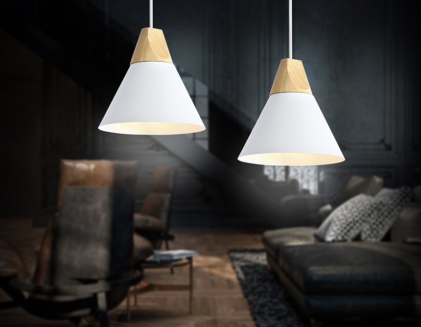 TR8195 WH/LW белый/светлое дерево E27 max 40W D230*935