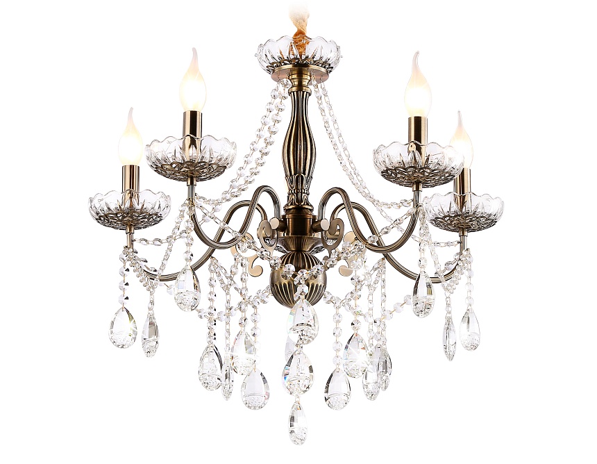 TR4949/5 SB/CL бронза/прозрачный E14/5 max 40W D620*585