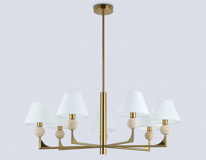 LH75162/7 BS/FR латунь/белый матовый E14*7 max 40W D890*580