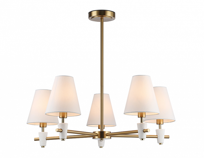 LH75044/5 BS/WH латунь/белый E14*5 max 40W D700*580