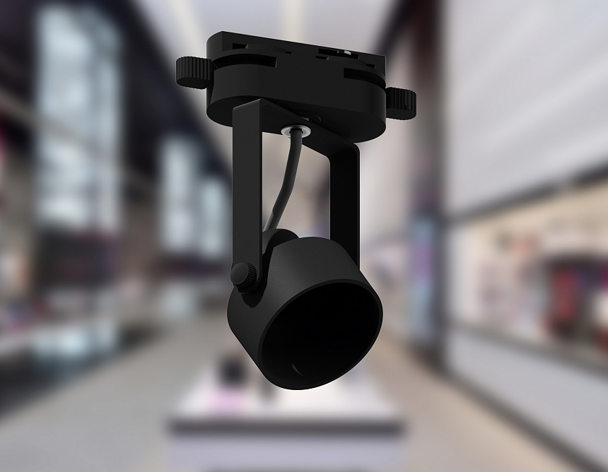 C6602 PBK черный полированный D60*H135mm Out122mm MR16 GU10 (насадки D60mm)