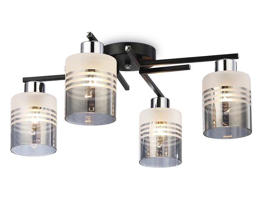 TR303212/4 BK/CH/SM/FR черный/хром/дымчатый/белый матовый E27*4 max 60W D515*200 TR303212/4 BK/CH/SM/FR черный/хром/дымчатый/белый матовый E27*4 max 60W D515*200