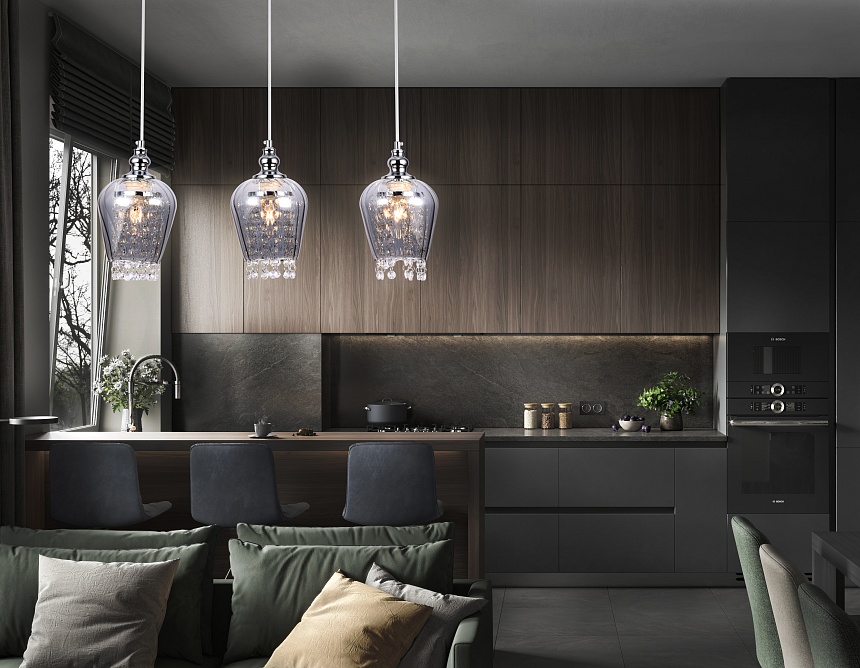 TR3613/3 CH/SM хром/дымчатый E27/3 max 40W 570*140*920