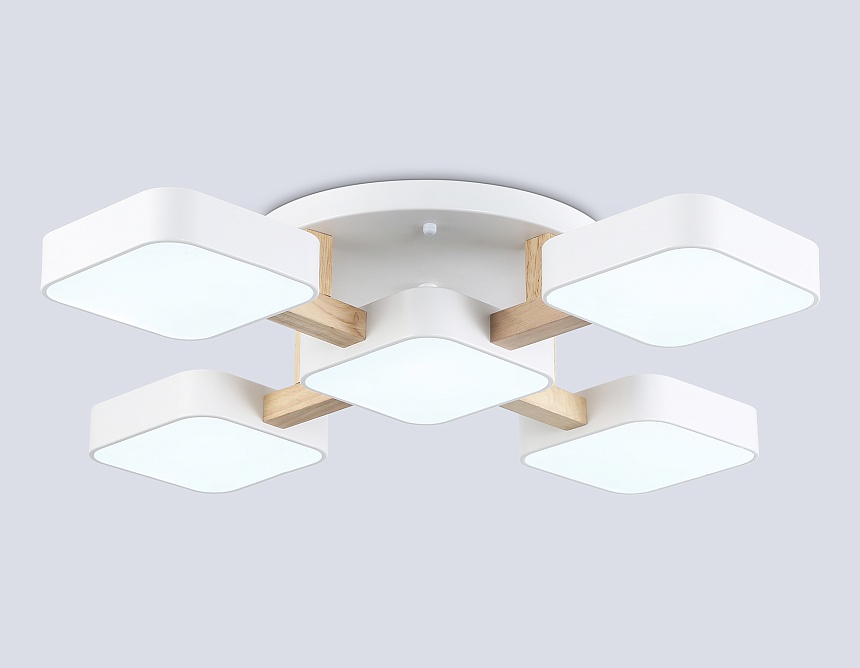 FL4881/5 WH/WD белый/дерево 90W 3000-6000K 675*675*110 (без ПДУ)