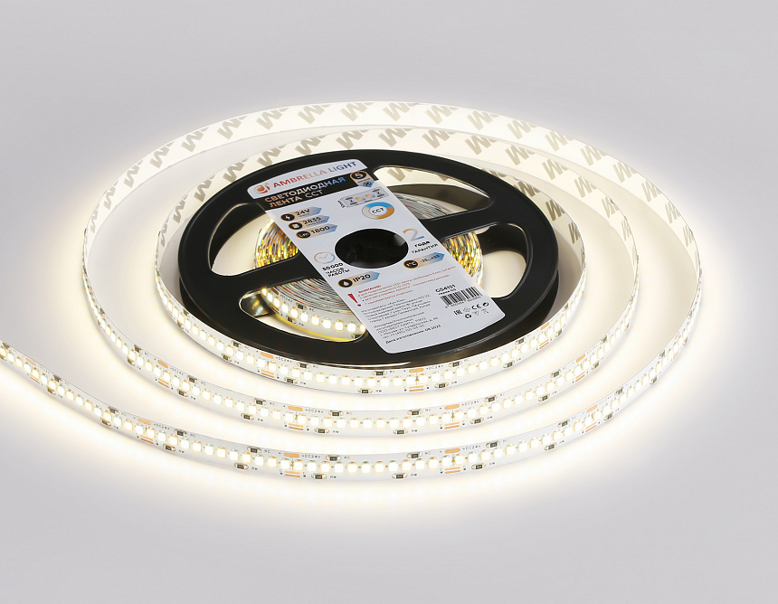 GS4151 2835 240Led/ 18W m/ 24V IP20 CCT 3000-6500K/5000*10*1.2mm (3 конт.) GS4151 2835 240Led/ 18W m/ 24V IP20 CCT 3000-6500K/5000*10*1.2mm (3 конт.)