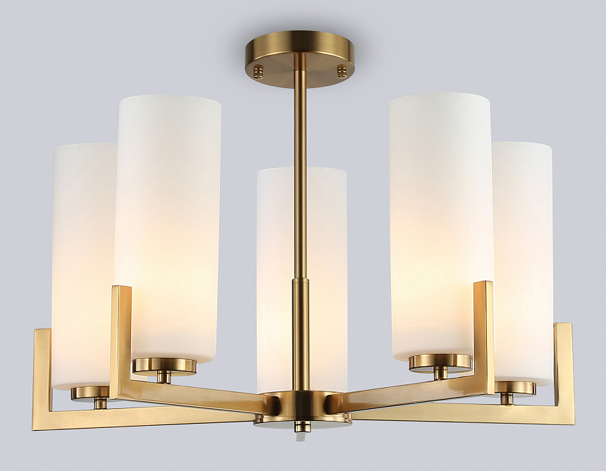 LH56063/5 BS/WH латунь/белый E27*5 max 60W D600*750