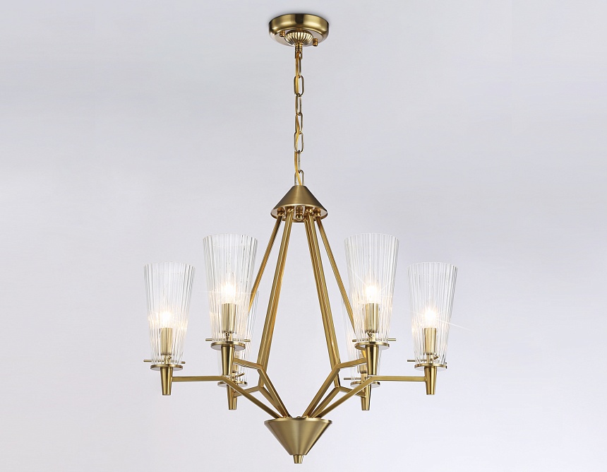 TR3231/6 BS/FR латунь/белый матовый E14*6 max 40W D610*585