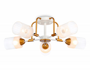 TR303323/5 WH/GD/CL/FR белый/золото/прозрачный/белый матовый E27*5 max 60W D620*200